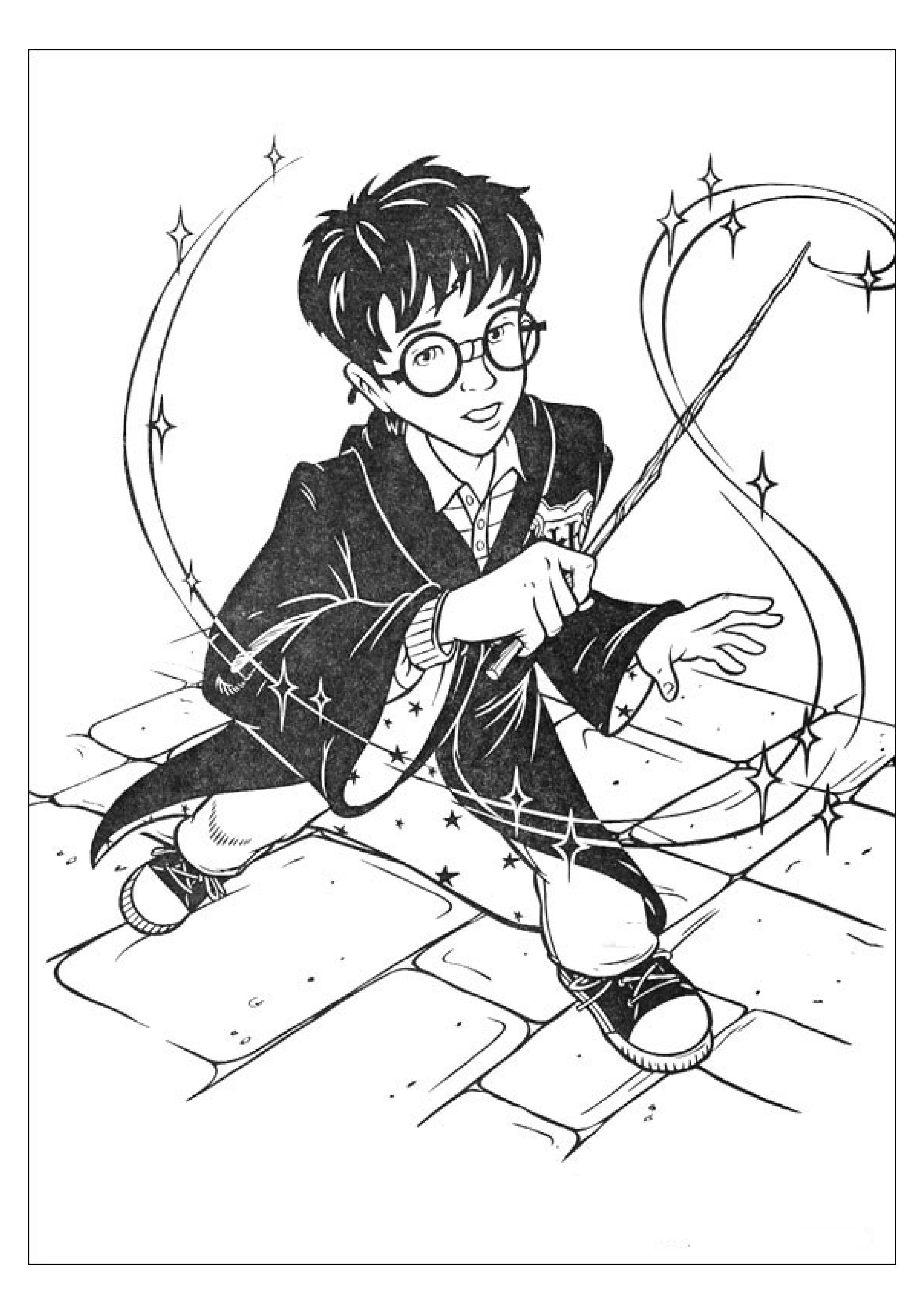 Волшебная палочка Гарри Поттера раскраска